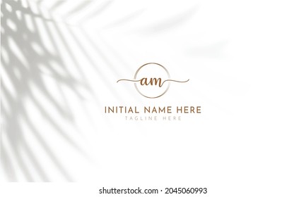 AM M A Signature initial logo template vector