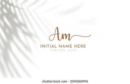 AM M A Signature initial logo template vector