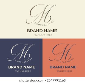 M Signature Photo Graphy Logo Design Template.