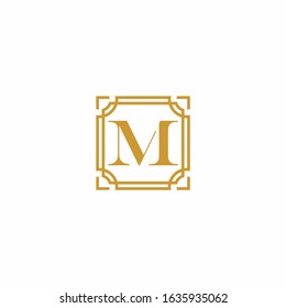 M Simple and elegant monogram design template