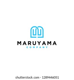M simple logo design