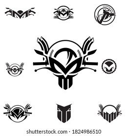 M skull shape  letter based, Motorcycle symbol vector