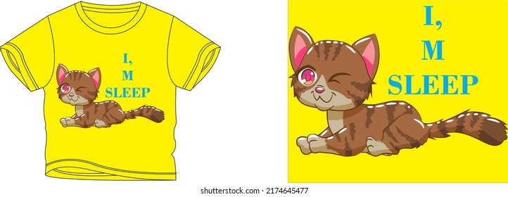 i m sleep t-shirt design background color is a yellow and t-shirt color is a yellow beautiful color and beautiful design