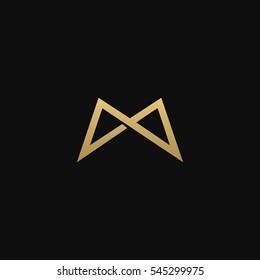 Logotipo de icono elegante M o AM