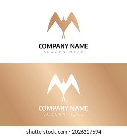 M With Swallow Sign Logo