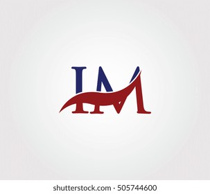 I and M Swoosh Initial Logo Vector