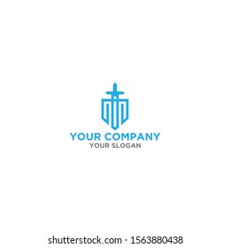 M Sword Logo Design Vector