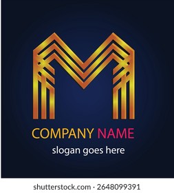 M symbol logo, with elegant design