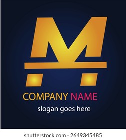 M symbol logo, with elegant design