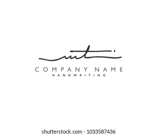 M T Initial handwriting logo