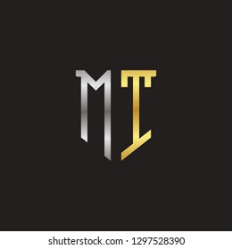 M T initial letter, modern logo design template vector