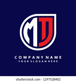 M T initial letter, modern logo design template vector