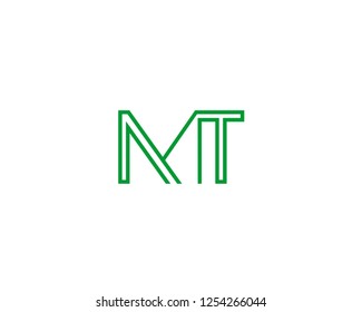 M T Initial logo template vector