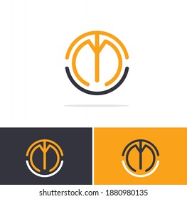 M T Letter Logo Icon Design Vector