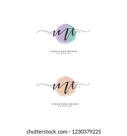 M T MT Initial logo template vector