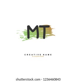 M T MT Initial logo template vector. Letter logo concept