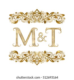 M Vintage Initials Logo Symbol Letters Stock Vector (Royalty Free ...