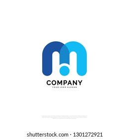 M i TECHNOLOGY logo design template. creative sign. Universal vector icon. - Vector