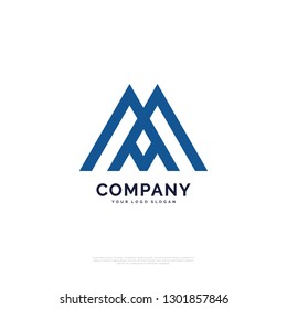 M Technology - Logo template real estate, apartment, condo, house, rental, business. brand, branding, logotype, company, corporate, identity. Clean, modern and elegant style design - Vector