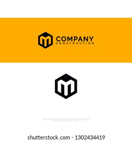 M Technology - Logo template real estate, apartment, condo, house, rental, business. brand, branding, logotype, company, corporate, identity. Clean, modern and elegant style design - Vector