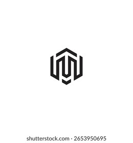 Logotipo de línea cuadrada de tecnología M
