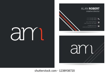 A & M thin letter joint logo with business card template