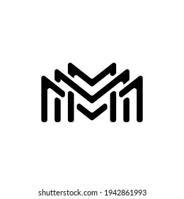 M three letter logo design vector Monogram Icon Template.M Round