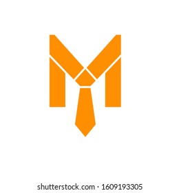M tie logo design simple modern template