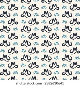 M trendy design repeating seamless pattern vector illustration background