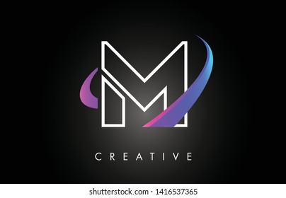 M Trendy Modern Letter Logo Design Stock Vector (Royalty Free ...