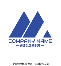 M triangle abstract logotype. Sporty logotype for marketing material of sport accesories, health and medicine utilities or other relevant products