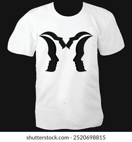 
M T-shirt design. This design make M letter and man face . 