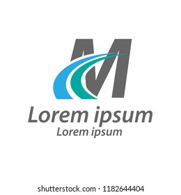 M typo logo template Transportation concept