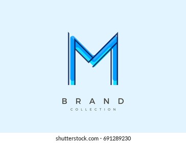 M typography alphabet font logo Icon Abstract Overlay Fusion Design template in white background