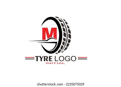 M Tyre Letter logo template for your branding.