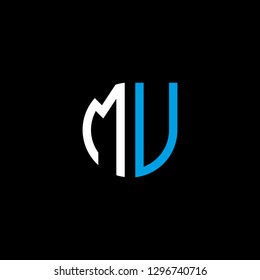 M U initial letter, modern logo design template vector 