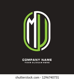 M U initial letter, modern logo design template vector 