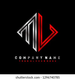 M U initial letter, modern logo design template vector 