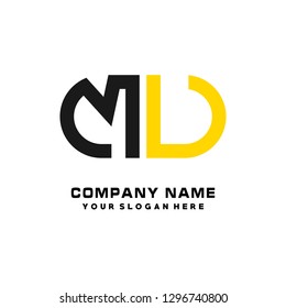M U initial letter, modern logo design template vector 