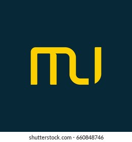 M U joint logo design vector template
