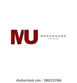 M and U letter logo. minimalistic logo vector on white background