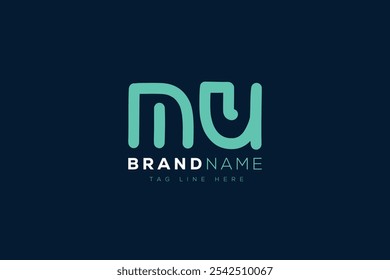 Design do logotipo M e U. Letras abstratas MU Monograma de logotipo. Este design de logotipo é o processo de criação de um símbolo visual que representa uma marca, empresa ou indivíduo.