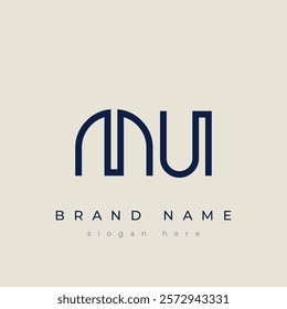 M and U logo design. MU abstract Letters Logo Monogram. This logo design is the process of creating a visual symbol that represents a brand, company, or individual.