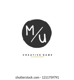 M U MU Initial abstract logo concept vector
