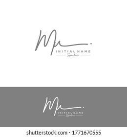 M U MU Initial letter handwriting and signature logo.