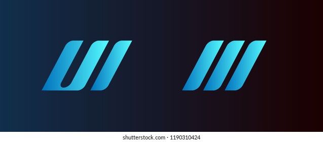 M and UI letter Set of sign vector company business logo icon popular web concepts, logo with philosopy mean energy grow dream creative elegance spirit