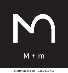 Diseño de logotipo exclusivo y moderno de M + m, diseño de logotipo de letra M, logotipo de alfabetos