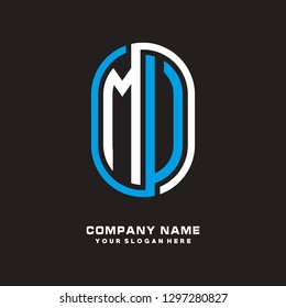 M V initial letter, modern logo design template vector