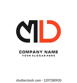 M V initial letter, modern logo design template vector