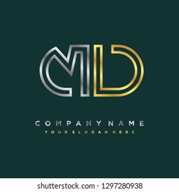 M V initial letter, modern logo design template vector